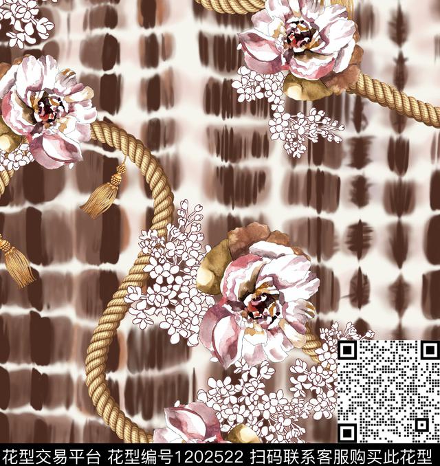 链条扎染华亿平台大牌风数码印花华亿平台下载（图片编号: 1202522） - 瓦栏（Walan）