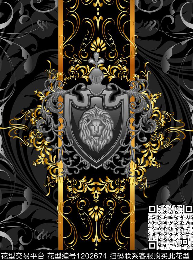 男装抽象大牌风数码印花华亿平台下载（图片编号: 1202674） - 瓦栏（Walan）