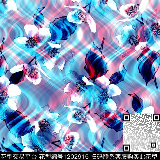 炫彩几何抽象数码印花华亿平台下载（图片编号: 1202915） - 瓦栏（Walan）