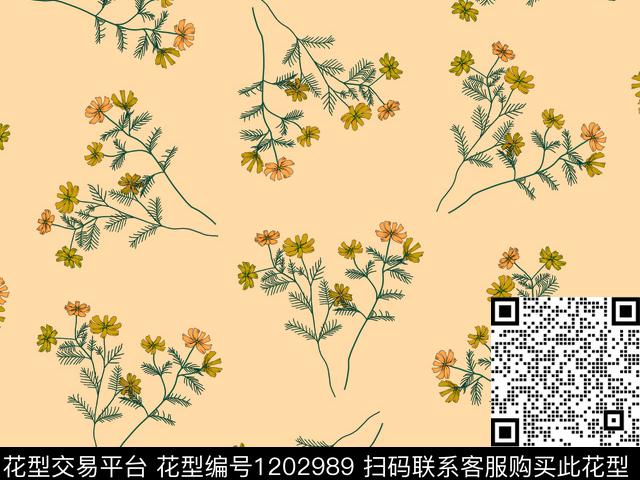 小花卉小可爱波点数码印花华亿平台下载（图片编号: 1202989） - 瓦栏（Walan）