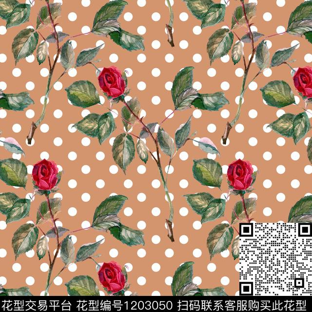 春夏华亿平台女装波点数码印花华亿平台下载（图片编号: 1203050） - 瓦栏（Walan）