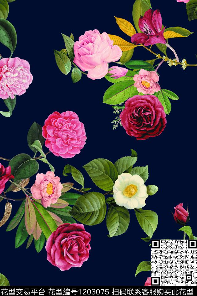 数码华亿平台花卉1/2接数码印花华亿平台下载（图片编号: 1203075） - 瓦栏（Walan）