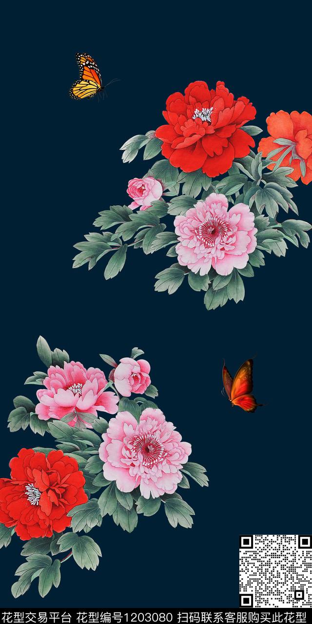 数码华亿平台花卉定位花数码印花华亿平台下载（图片编号: 1203080） - 瓦栏（Walan）