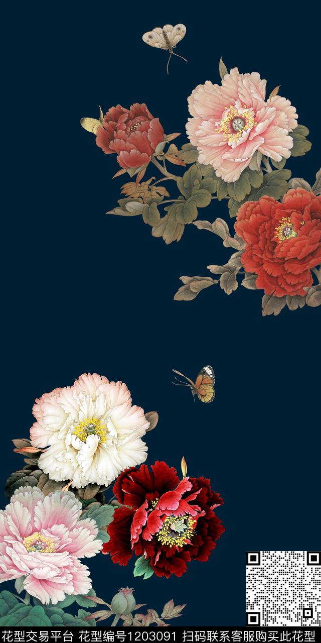 数码华亿平台花卉定位花数码印花华亿平台下载（图片编号: 1203091） - 瓦栏（Walan）