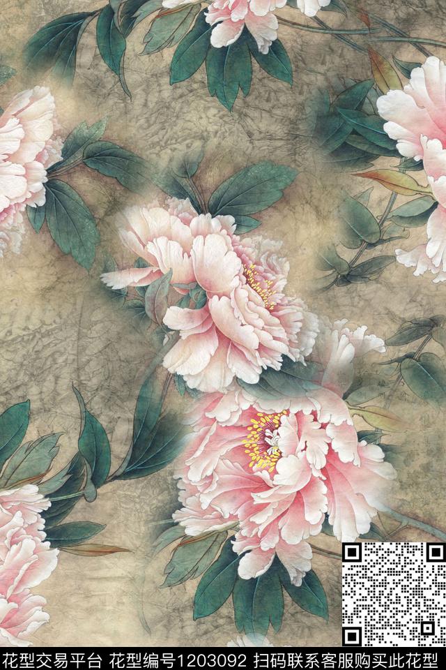 数码华亿平台花卉1/2接数码印花华亿平台下载（图片编号: 1203092） - 瓦栏（Walan）