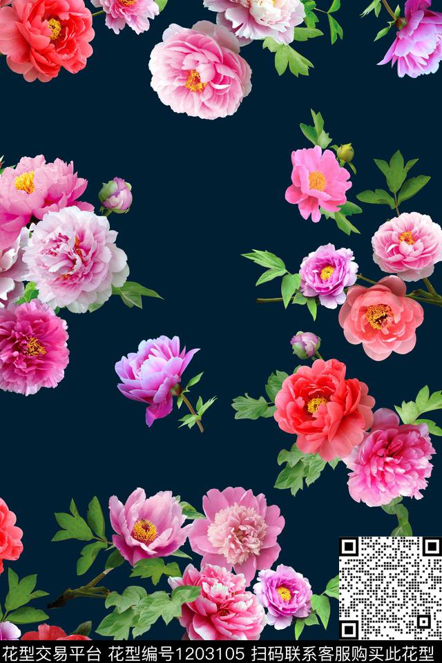 数码华亿平台花卉1/2接数码印花华亿平台下载（图片编号: 1203105） - 瓦栏（Walan）