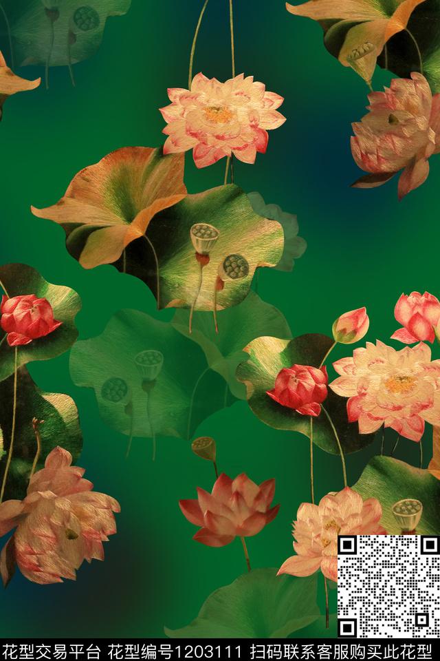 数码华亿平台花卉1/2接数码印花华亿平台下载（图片编号: 1203111） - 瓦栏（Walan）
