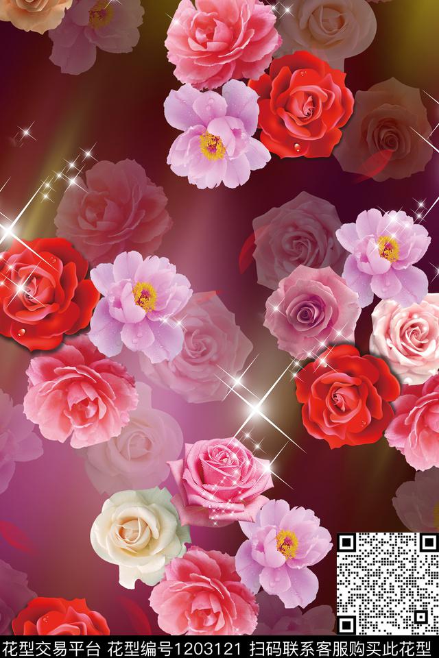 数码华亿平台花卉1/2接数码印花华亿平台下载（图片编号: 1203121） - 瓦栏（Walan）