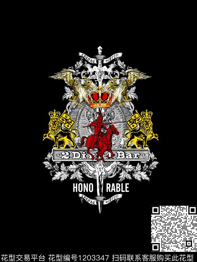 骑士大牌风老鹰传统印花华亿平台下载（图片编号: 1203347） - 瓦栏（Walan）