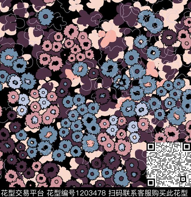 春夏华亿平台大牌风小碎花传统印花华亿平台下载（图片编号: 1203478） - 瓦栏（Walan）