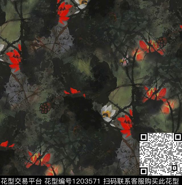 荷花树数码印花华亿平台下载（图片编号: 1203571） - 瓦栏（Walan）