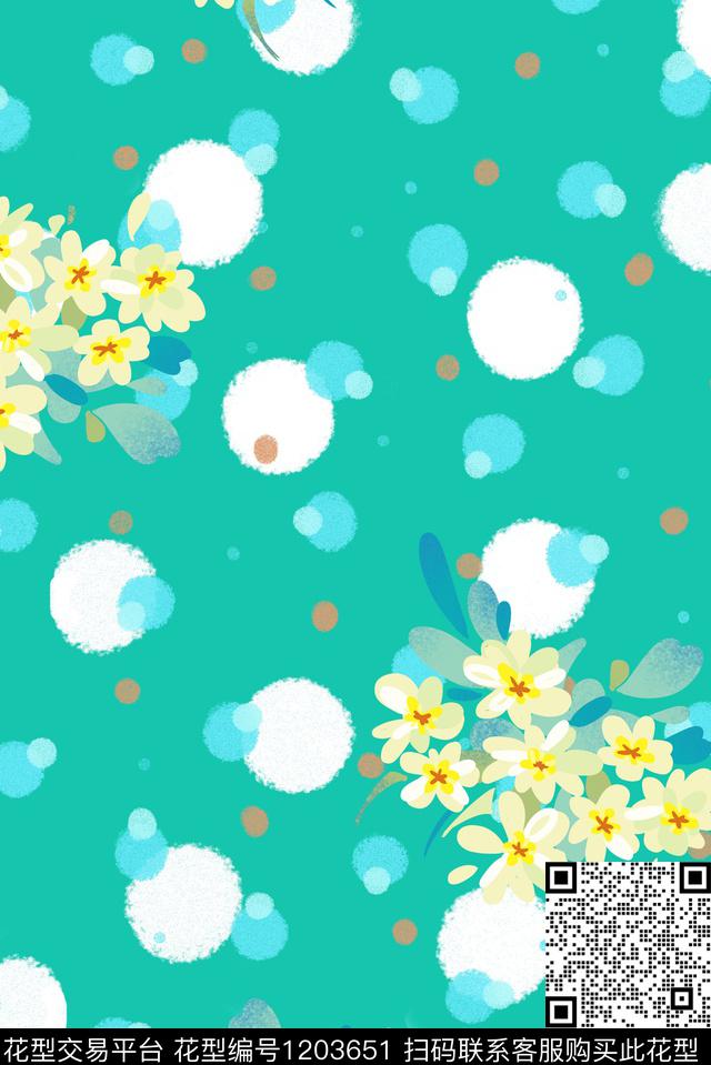 春夏华亿平台小清新波点传统印花华亿平台下载（图片编号: 1203651） - 瓦栏（Walan）