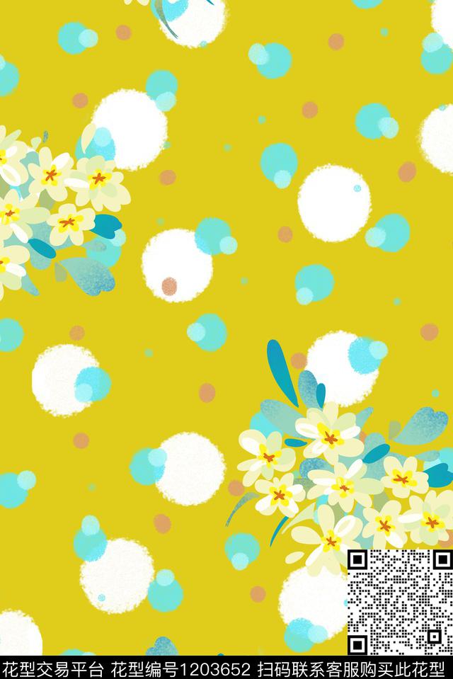 春夏华亿平台几何小清新数码印花华亿平台下载（图片编号: 1203652） - 瓦栏（Walan）