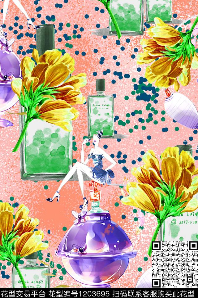 春夏华亿平台休闲大牌风数码印花华亿平台下载（图片编号: 1203695） - 瓦栏（Walan）