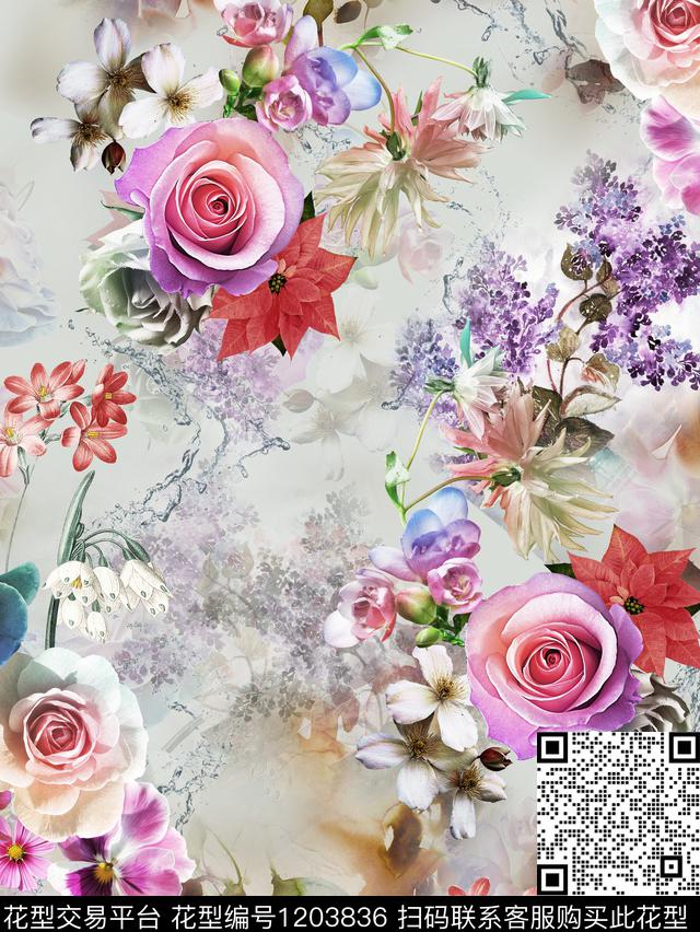 花卉3D立体绿植树叶数码印花华亿平台下载（图片编号: 1203836） - 瓦栏（Walan）