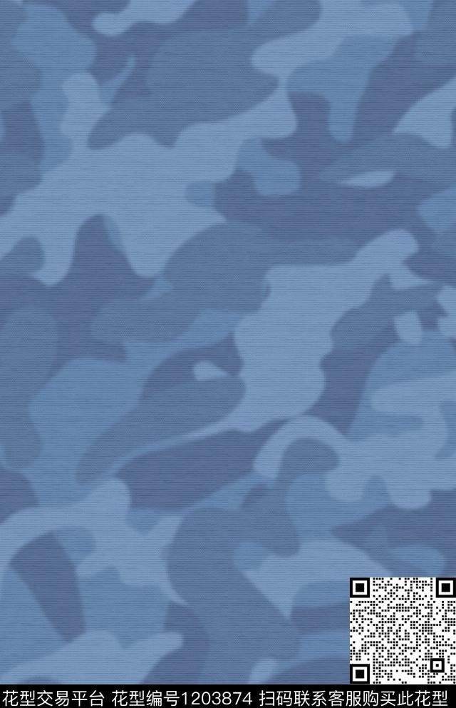 几何迷彩肌理传统印花华亿平台下载（图片编号: 1203874） - 瓦栏（Walan）