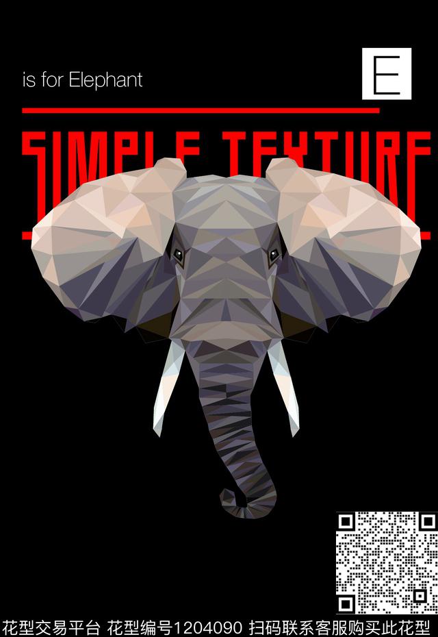 动物大象定位男装印花数码印花华亿平台下载（图片编号: 1204090） - 瓦栏（Walan）