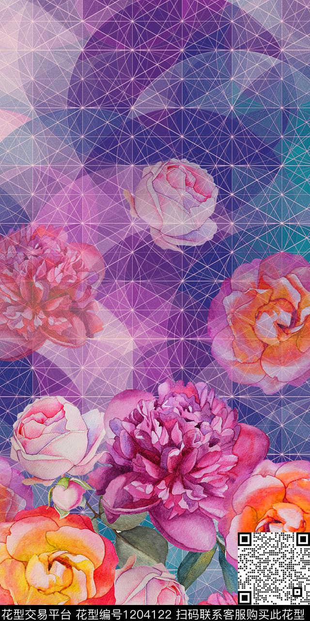 洋阳--定位定位花卉丝绸真丝数码印花华亿平台下载（图片编号: 1204122） - 瓦栏（Walan）