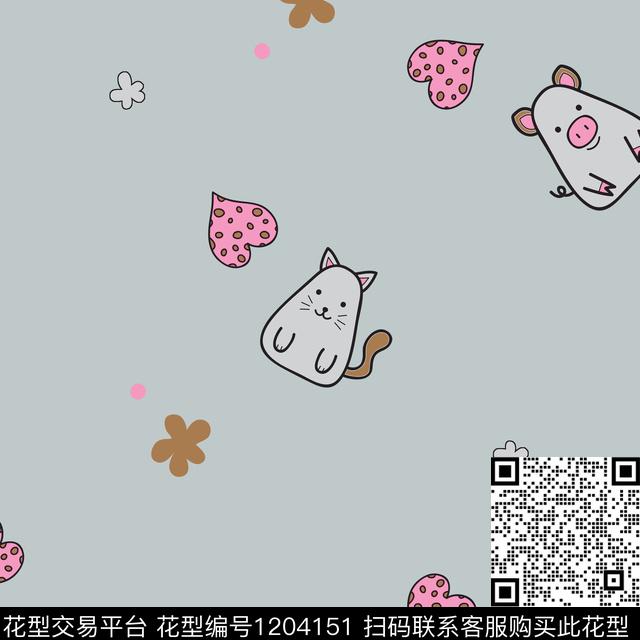 几何卡通波点传统印花华亿平台下载（图片编号: 1204151） - 瓦栏（Walan）