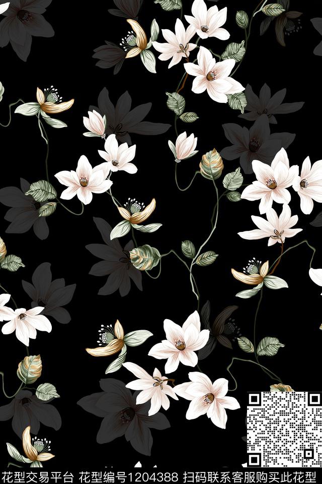 清爽底花卉大牌风小碎花传统印花华亿平台下载（图片编号: 1204388） - 瓦栏（Walan）