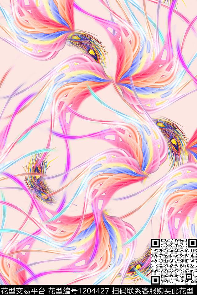 女装数码华亿平台羽毛数码印花华亿平台下载（图片编号: 1204427） - 瓦栏（Walan）