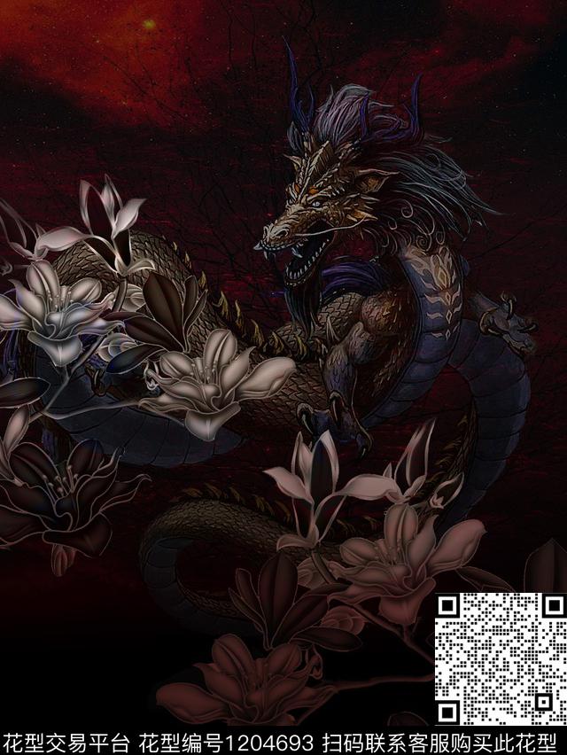 龙男T国风数码印花华亿平台下载（图片编号: 1204693） - 瓦栏（Walan）