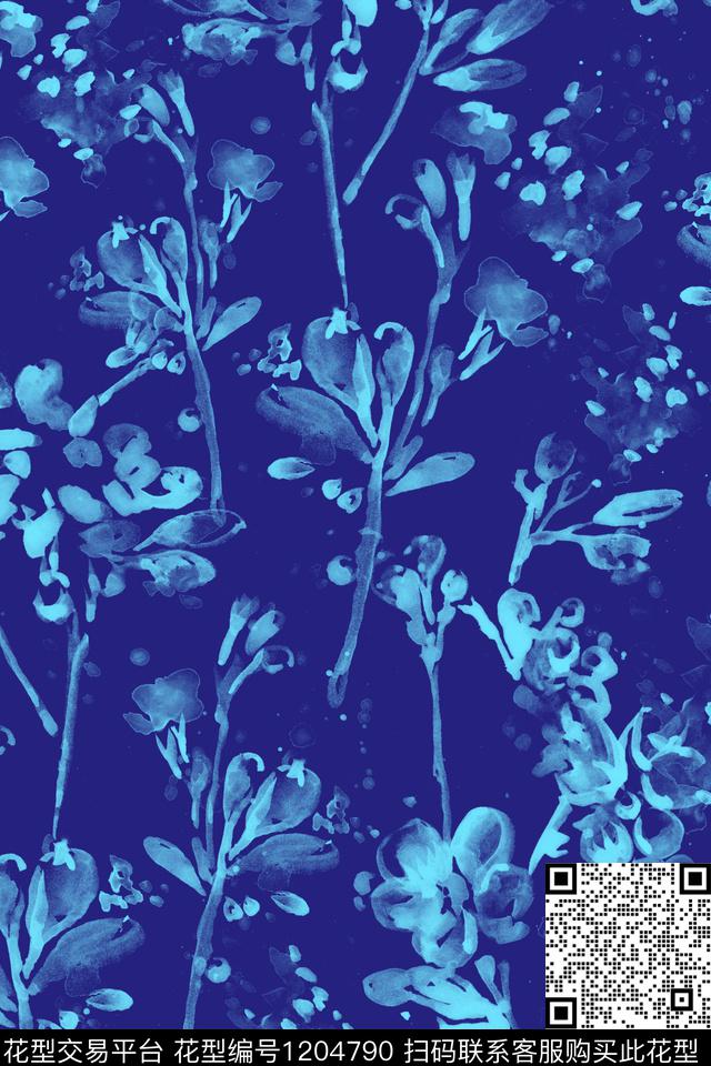 水彩花卉花卉手绘大花传统印花华亿平台下载（图片编号: 1204790） - 瓦栏（Walan）