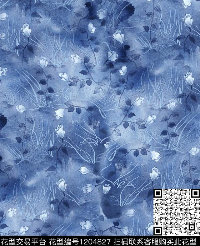 小碎花大牌男装扎染华亿平台数码印花华亿平台下载（图片编号: 1204827） - 瓦栏（Walan）