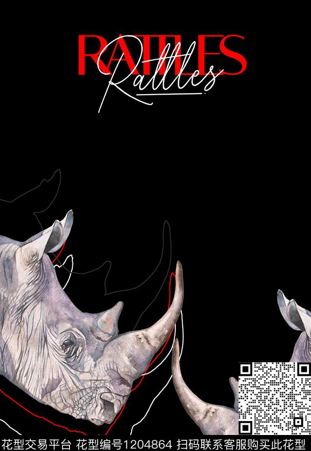 抽象动物定位男装印花数码印花华亿平台下载（图片编号: 1204864） - 瓦栏（Walan）