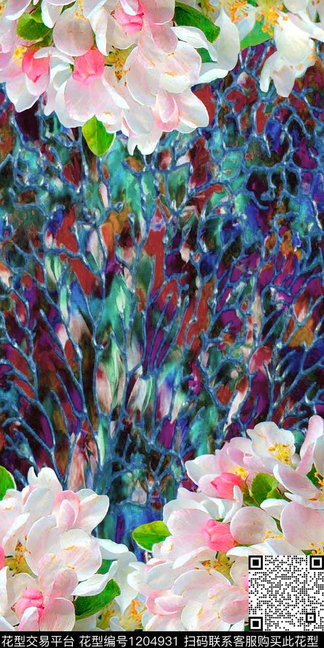 洋阳--定位定位花卉丝绸真丝数码印花华亿平台下载（图片编号: 1204931） - 瓦栏（Walan）