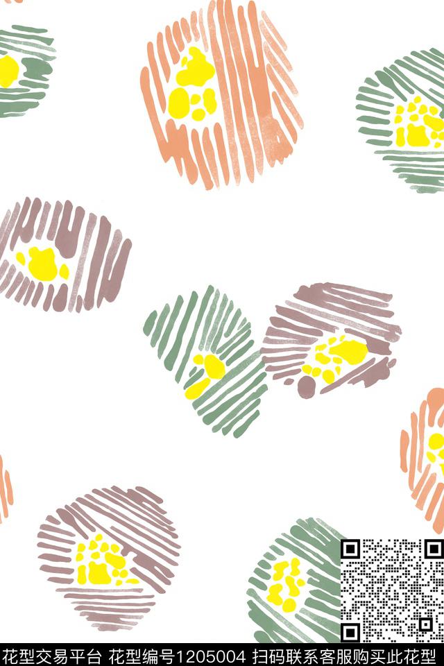 几何笔触肌理传统印花华亿平台下载（图片编号: 1205004） - 瓦栏（Walan）