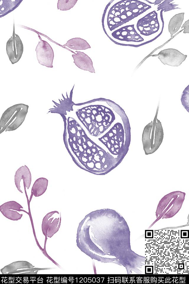 水彩花卉手绘大花传统印花华亿平台下载（图片编号: 1205037） - 瓦栏（Walan）