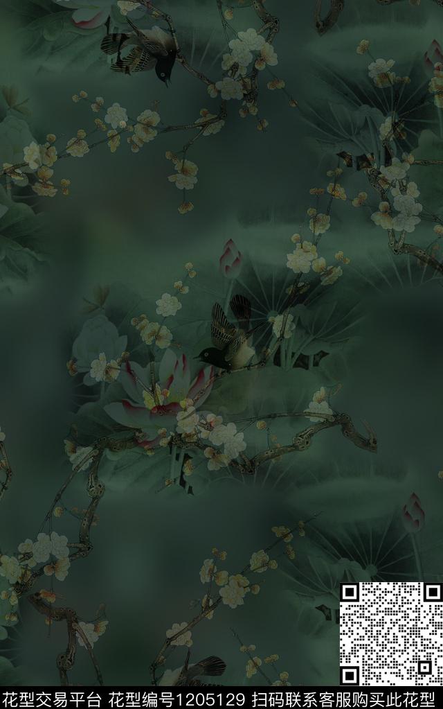 中国风旗袍印花复古香云纱印花渐变纹理印花数码印花华亿平台下载（图片编号: 1205129） - 瓦栏（Walan）