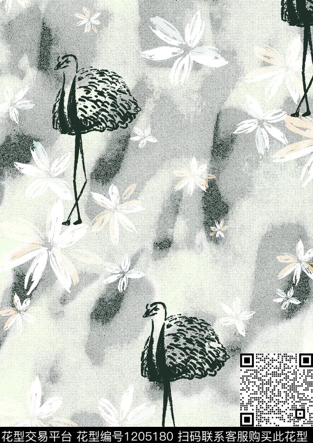 动物花卉动物抽象数码印花华亿平台下载（图片编号: 1205180） - 瓦栏（Walan）