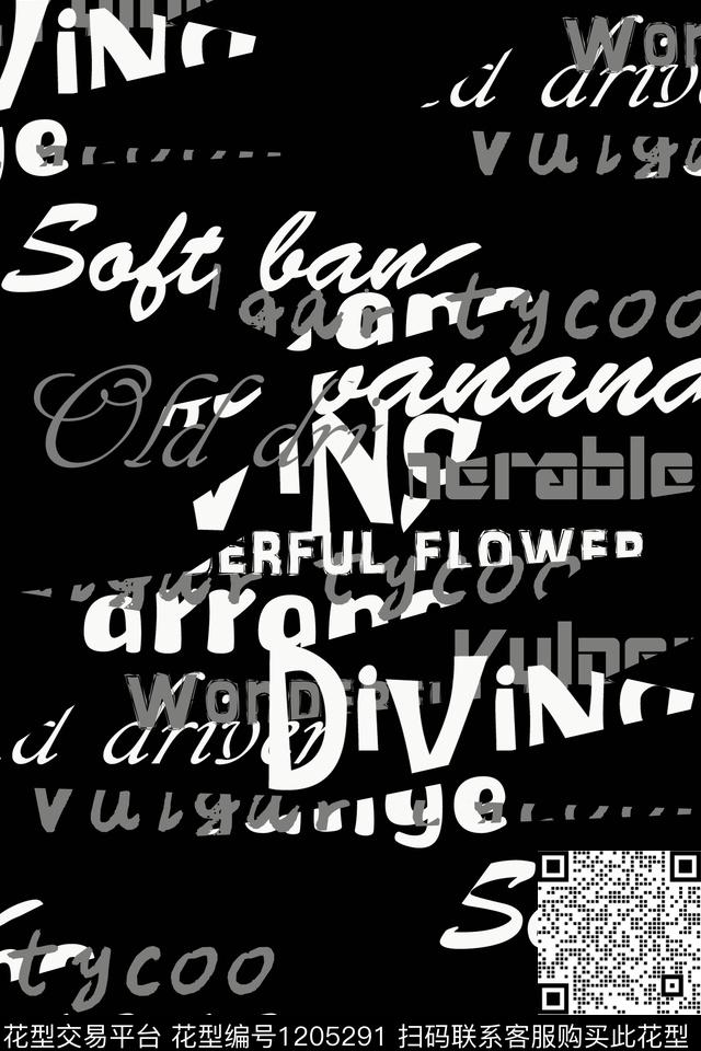 男装抽象字母传统印花华亿平台下载（图片编号: 1205291） - 瓦栏（Walan）