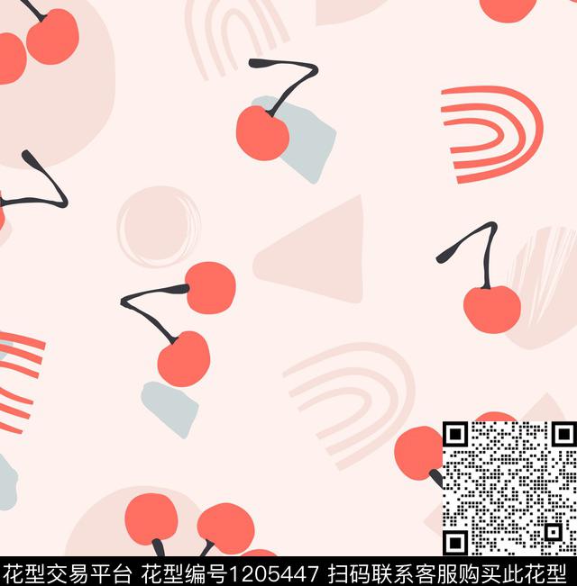 卡通樱桃可爱传统印花华亿平台下载（图片编号: 1205447） - 瓦栏（Walan）