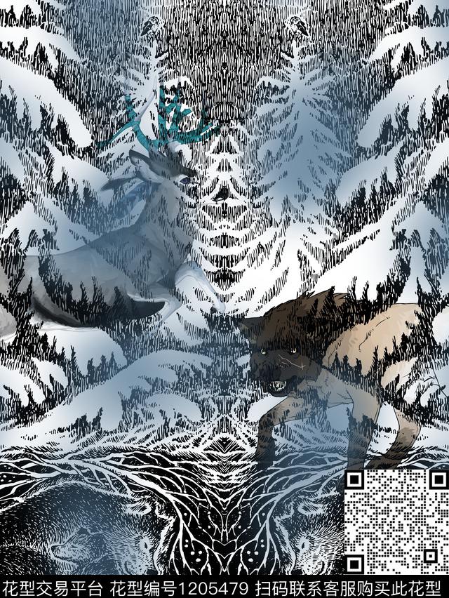 狼雪山传统印花华亿平台下载（图片编号: 1205479） - 瓦栏（Walan）