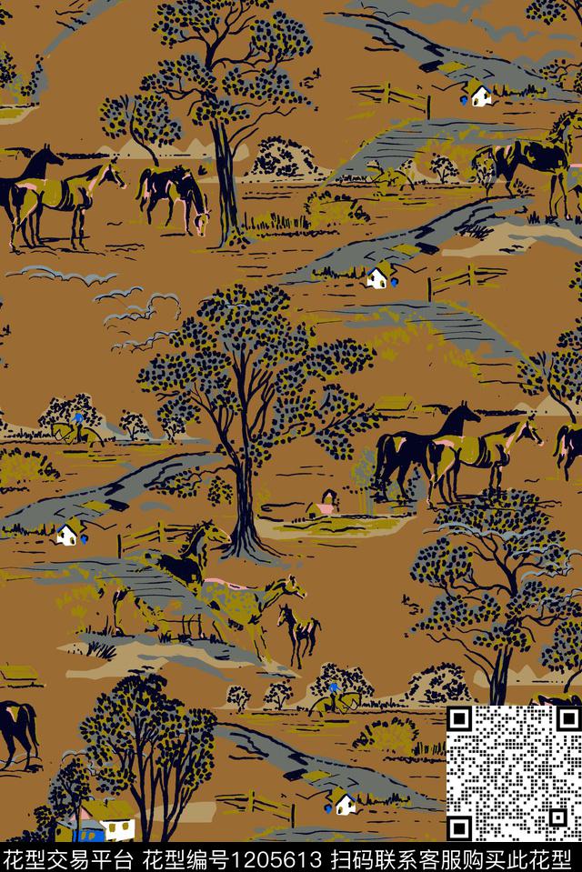 线条画迷彩花卉数码印花华亿平台下载（图片编号: 1205613） - 瓦栏（Walan）