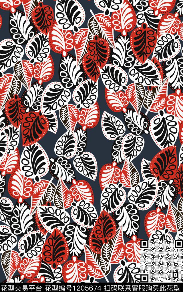 几何花卉小碎花数码印花华亿平台下载（图片编号: 1205674） - 瓦栏（Walan）