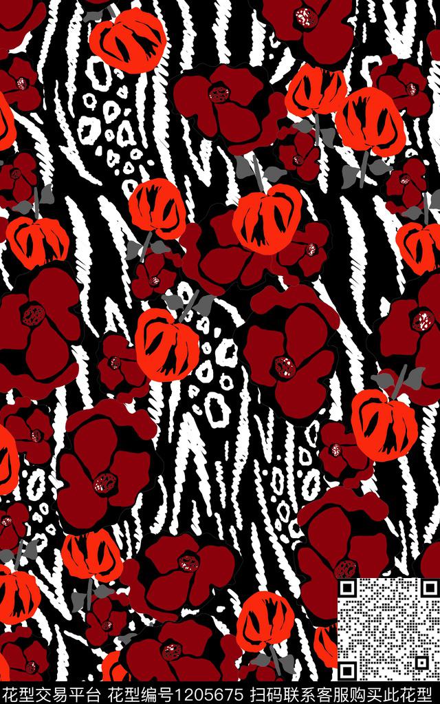 几何花卉小碎花数码印花华亿平台下载（图片编号: 1205675） - 瓦栏（Walan）