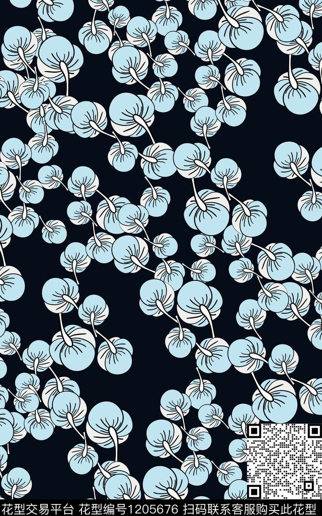 几何花卉小碎花数码印花华亿平台下载（图片编号: 1205676） - 瓦栏（Walan）