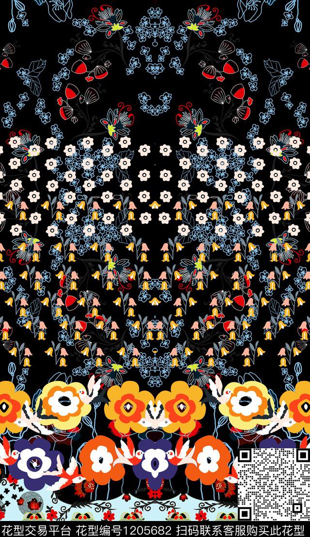 花卉小碎花定位花数码印花华亿平台下载（图片编号: 1205682） - 瓦栏（Walan）