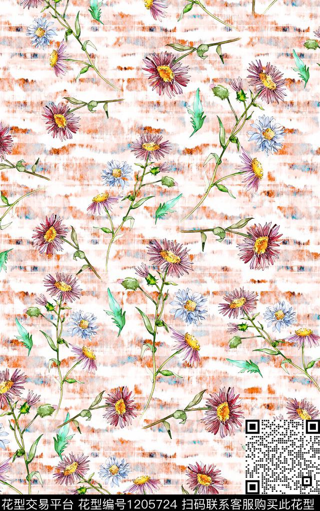 花卉小碎花中老年数码印花华亿平台下载（图片编号: 1205724） - 瓦栏（Walan）