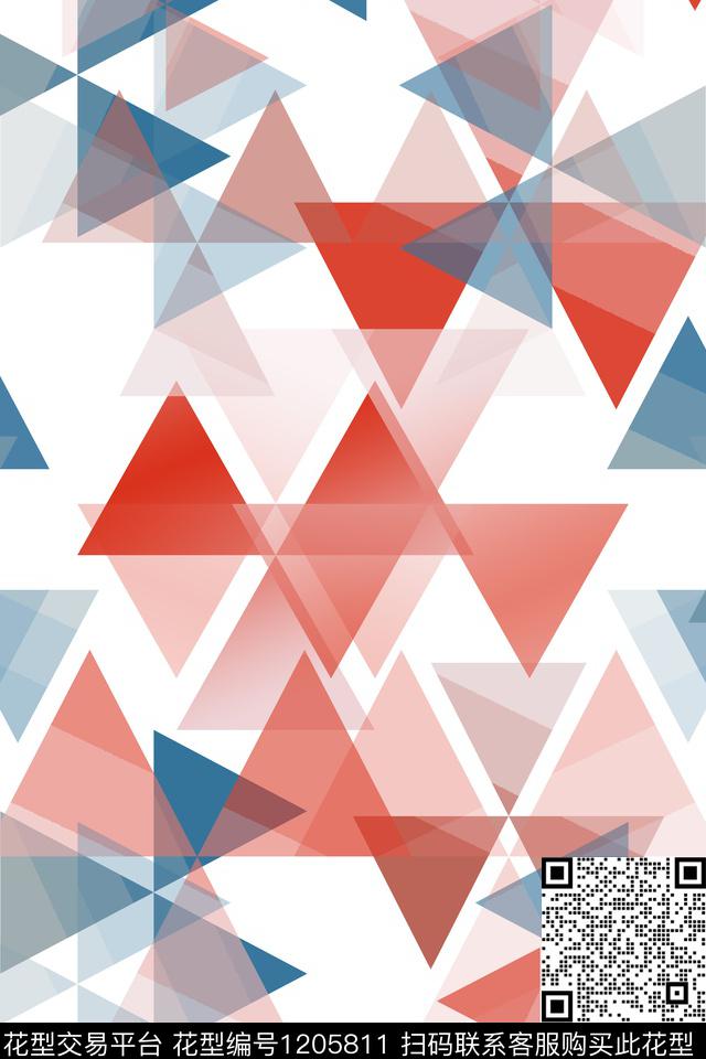 三角形几何精致几何数码印花华亿平台下载（图片编号: 1205811） - 瓦栏（Walan）