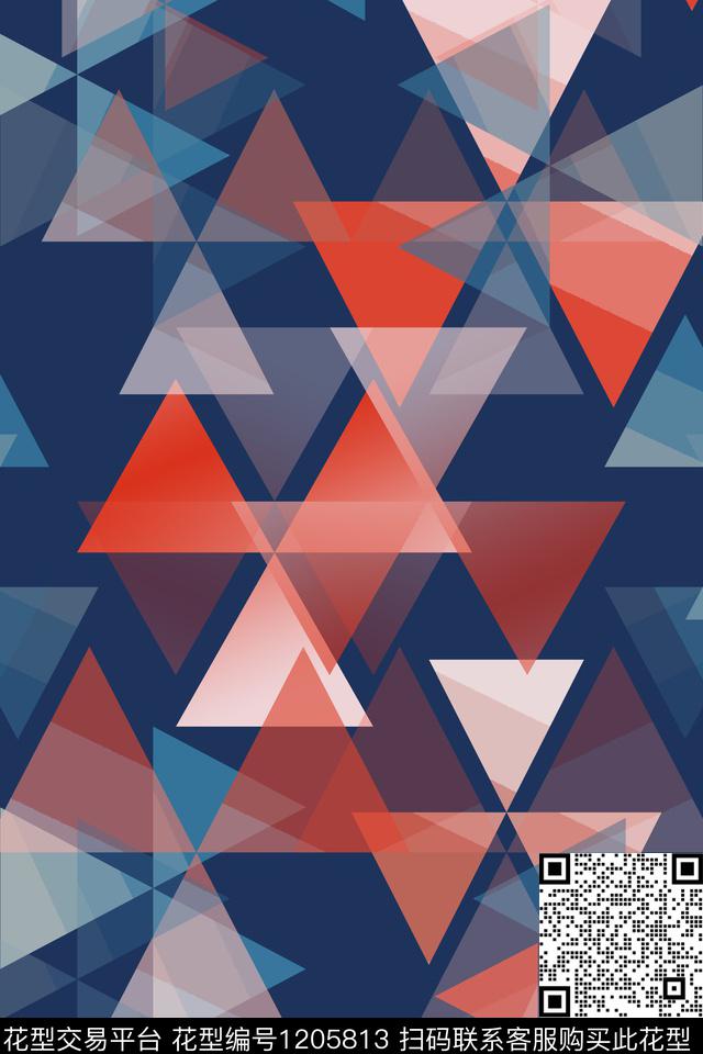 三角形几何精致几何数码印花华亿平台下载（图片编号: 1205813） - 瓦栏（Walan）