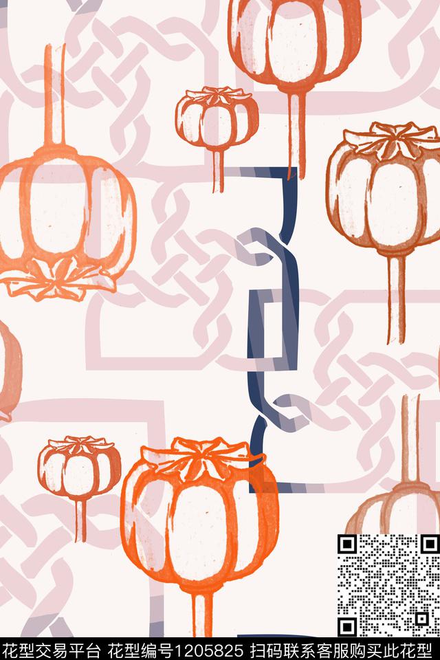 格子混搭锁链印花渐变色彩数码印花华亿平台下载（图片编号: 1205825） - 瓦栏（Walan）