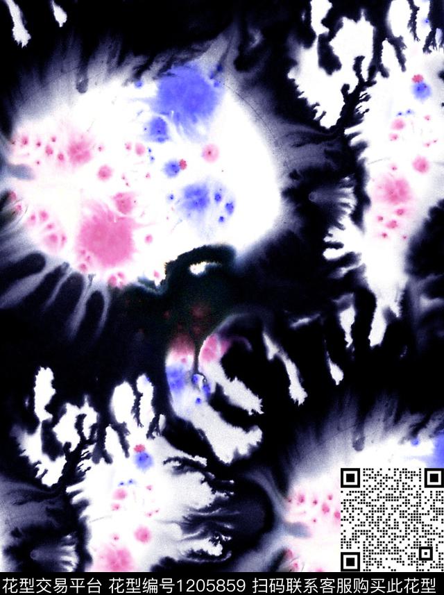 PRADA扎蜡染Tie-dyed数码印花华亿平台下载（图片编号: 1205859） - 瓦栏（Walan）