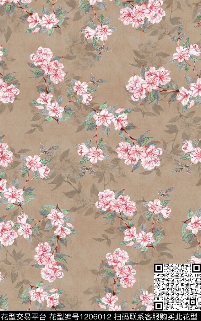 中东中东花卉小水花数码印花华亿平台下载（图片编号: 1206012） - 瓦栏（Walan）