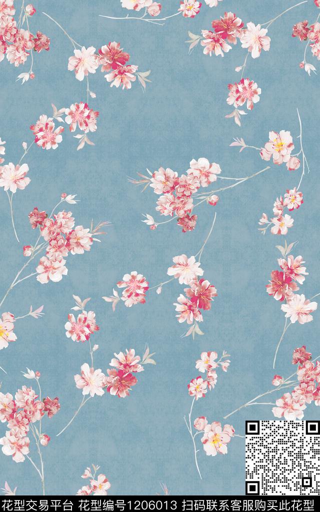 中东中东花卉小水花数码印花华亿平台下载（图片编号: 1206013） - 瓦栏（Walan）