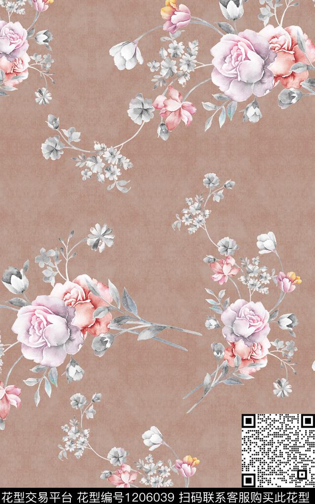 中东中东花卉小水花数码印花华亿平台下载（图片编号: 1206039） - 瓦栏（Walan）